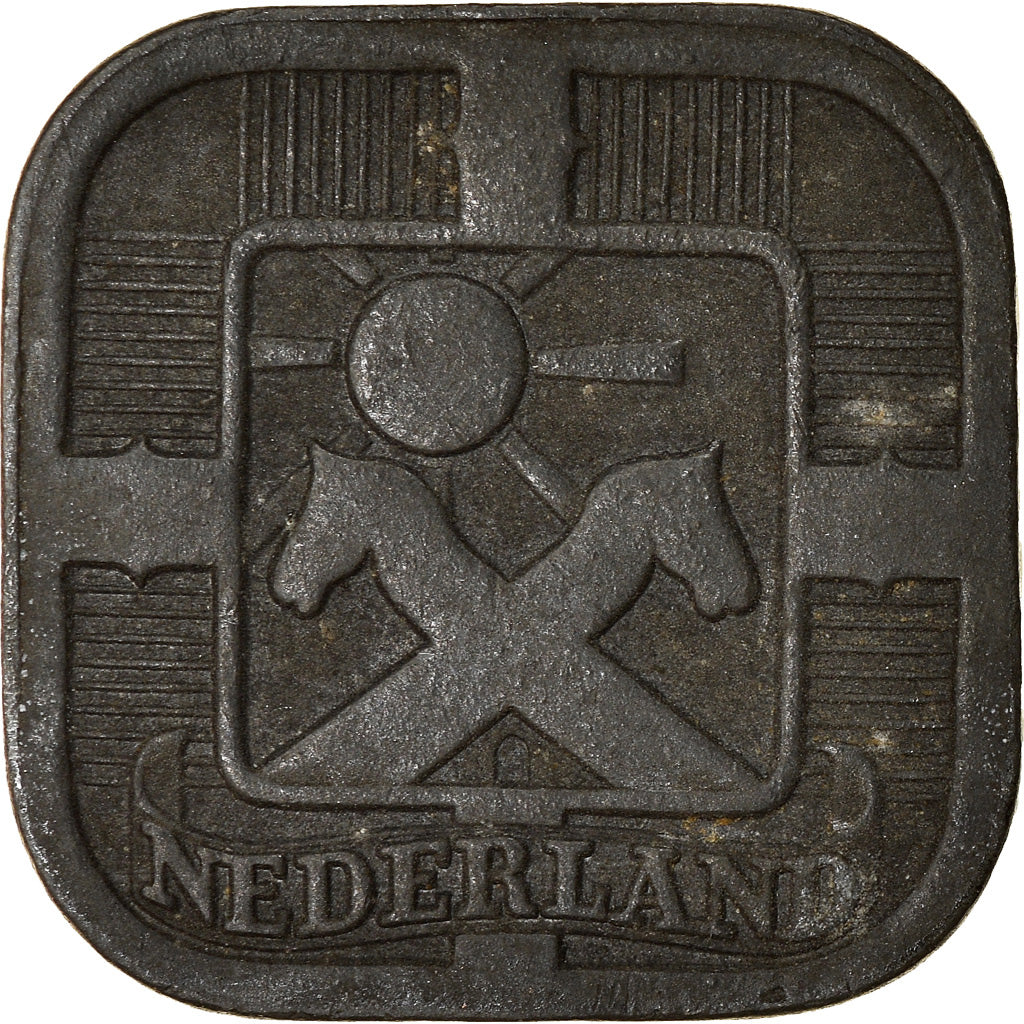 Monnaie, Pays-Bas, Wilhelmina I, 5 Cents, 1942, TB+, Zinc, KM:172