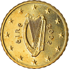 REPUBLIKA IRLANDII, 10 Euro Cent, 2002, Sandyford, AU(55-58), Mosiądz, KM:35