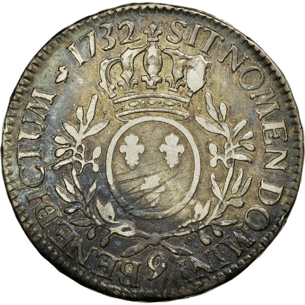 Coin, France, Louis XV, Écu aux branches d'olivier, Ecu, 1732, Rennes