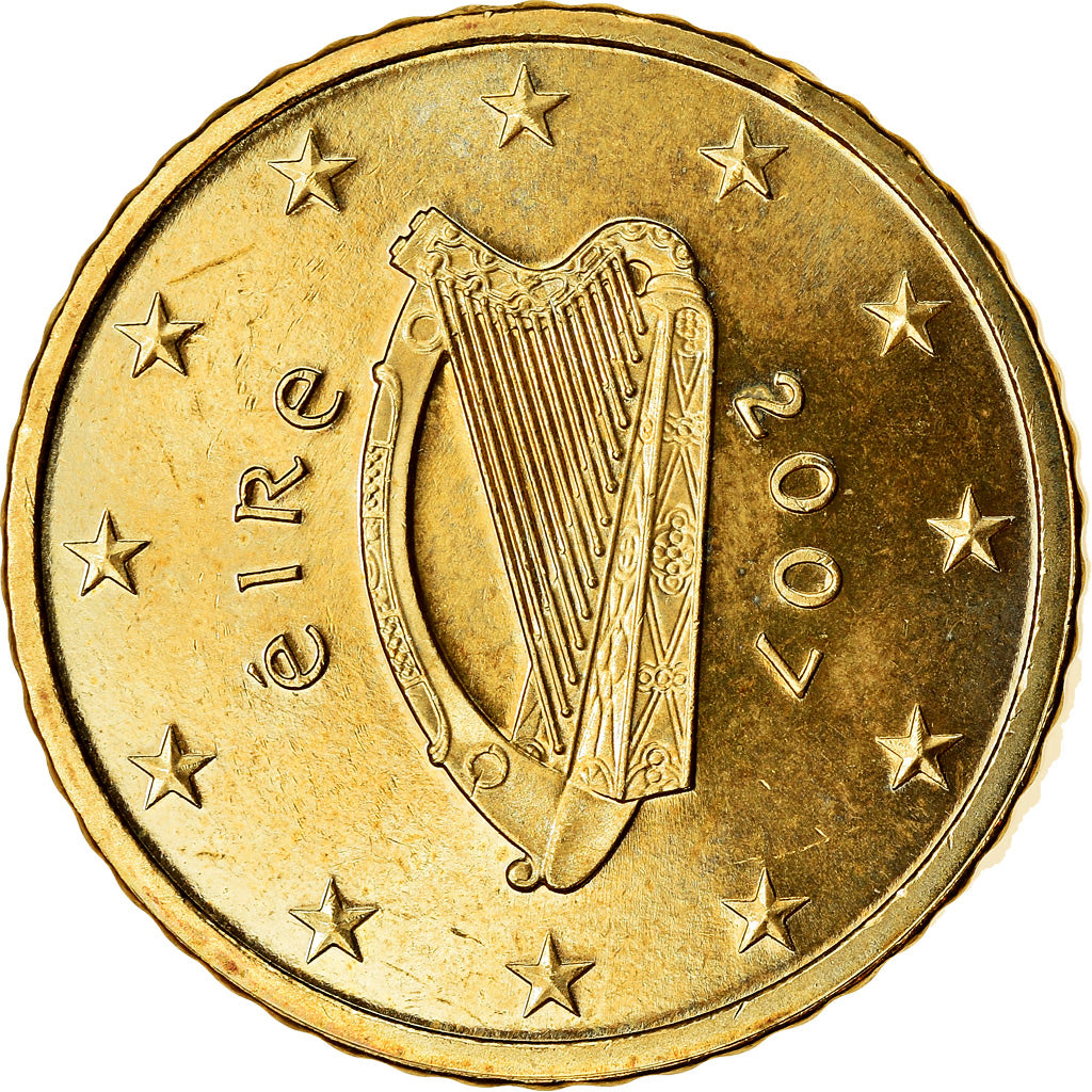REPUBBLICA D’IRLANDA, 50 Euro Cent, 2007, SPL, Ottone, KM:49