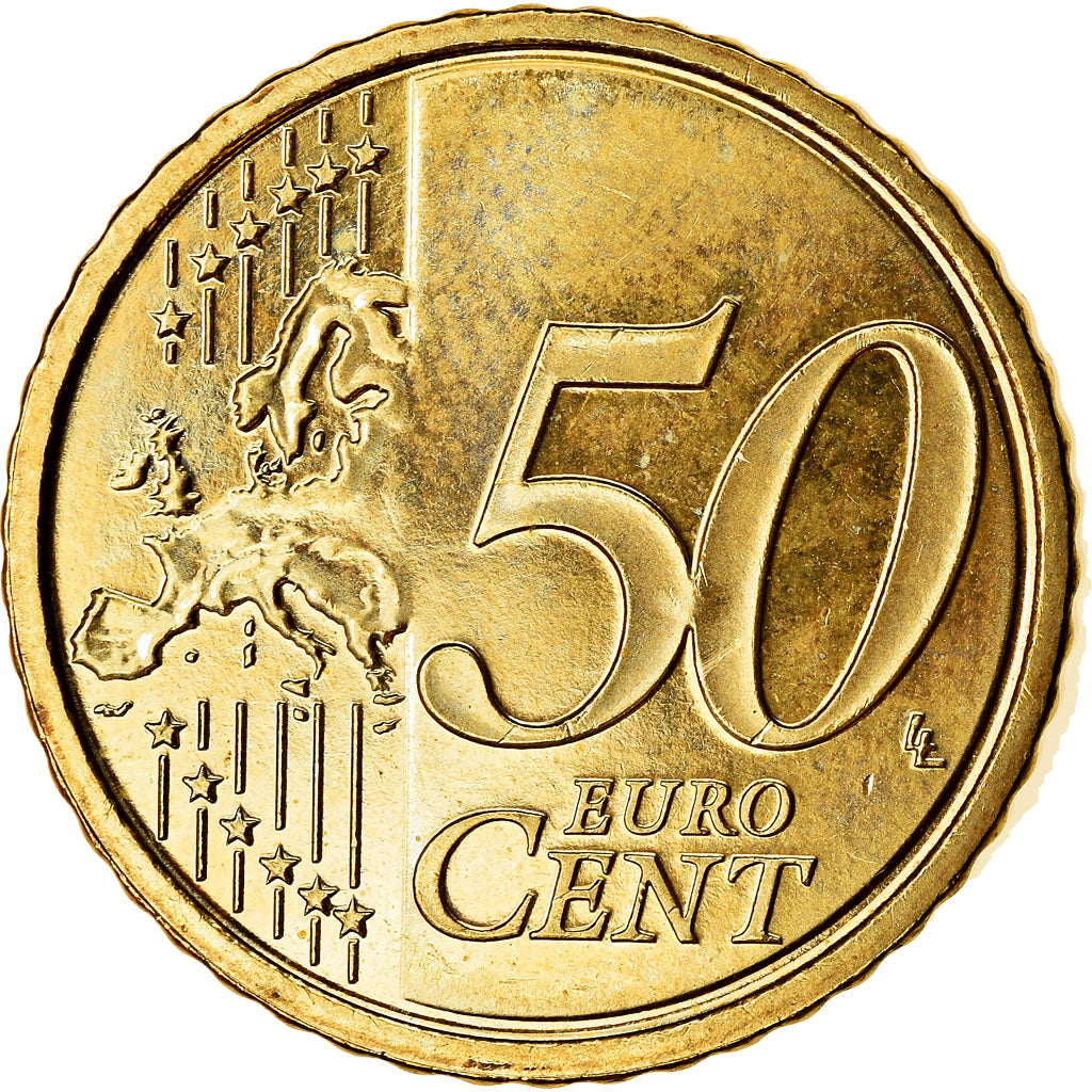 REPUBBLICA D’IRLANDA, 50 Euro Cent, 2008, SPL, Ottone, KM:49