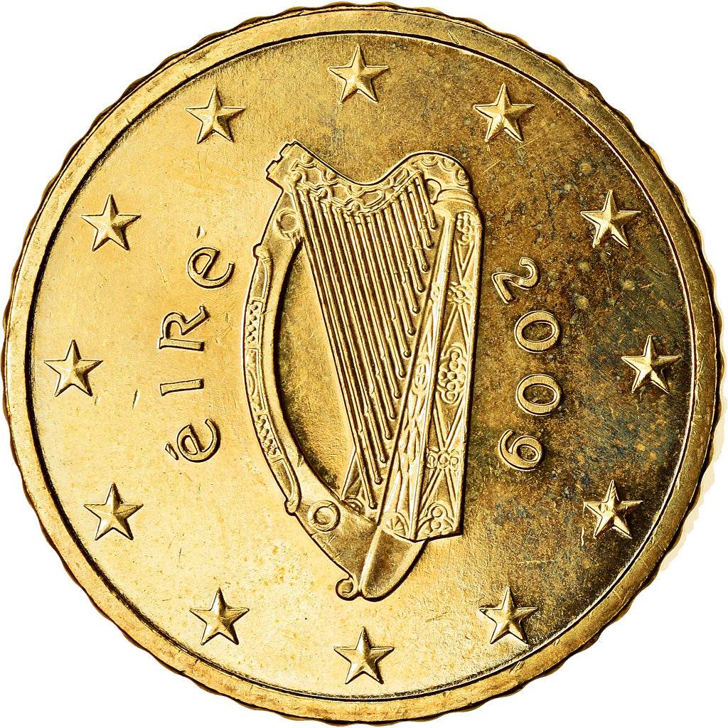 REPUBBLICA D’IRLANDA, 50 Euro Cent, 2009, SPL, Ottone, KM:49