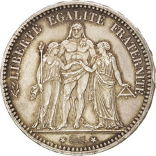 FRANCE, Hercule, 5 Francs, 1875, Paris, KM #820.1, AU(50-53), Silver, Gadoury...