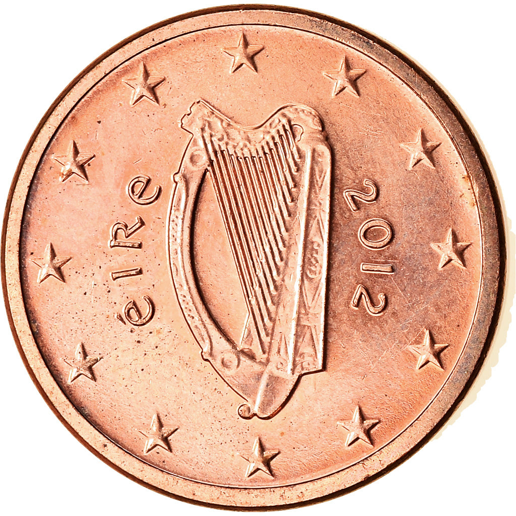 REPÚBLICA DA IRLANDA, Euro Cent, 2012, MS(63), Aço Cromado a Cobre, KM:32