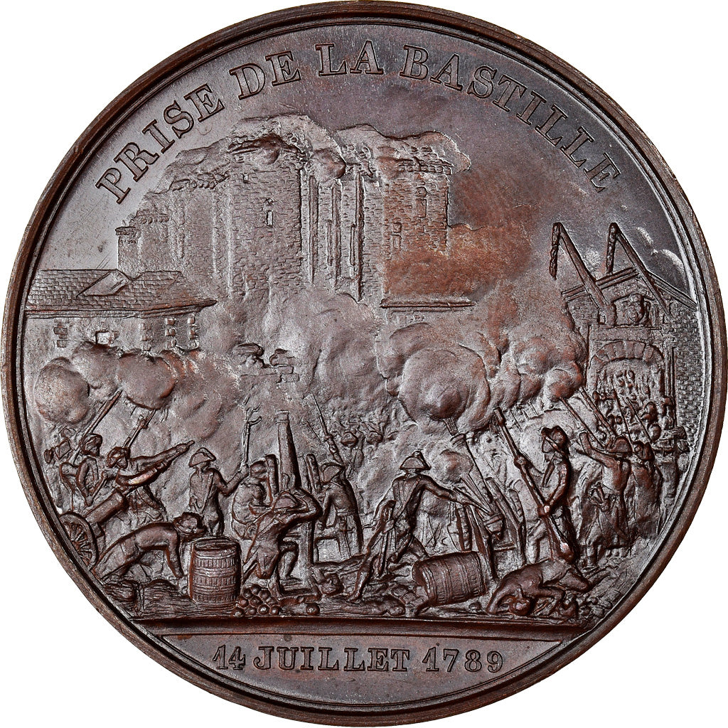 France, Medal, Prise de la Bastille , Donjon de Vincennes, History, 1844, Rogat