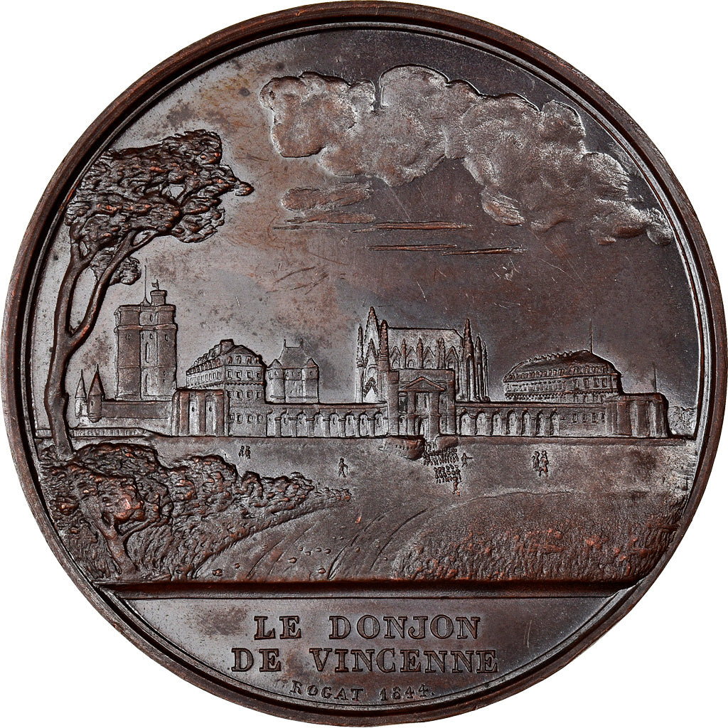 France, Medal, Prise de la Bastille , Donjon de Vincennes, History, 1844, Rogat