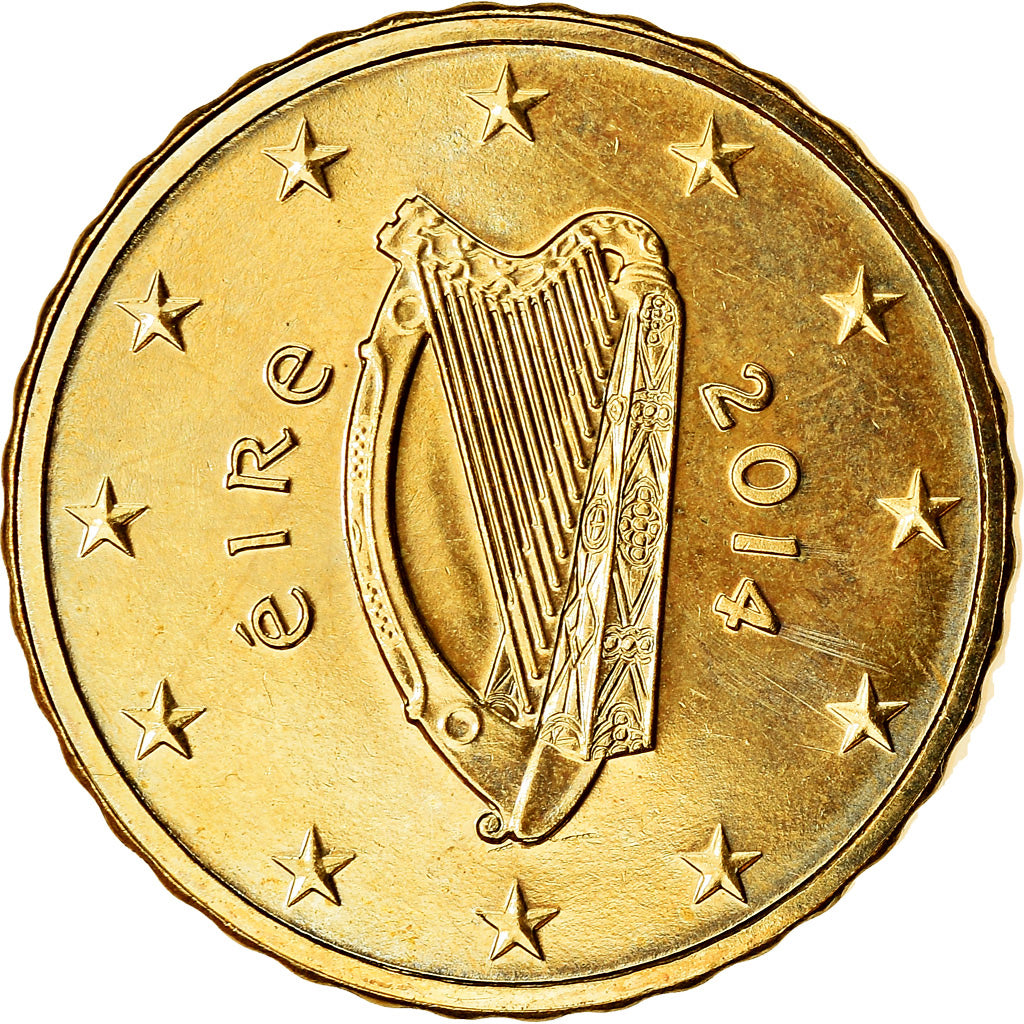 REPUBLIKA IRLANDII, 10 Euro Cent, 2014, Sandyford, MS(63), Mosiądz
