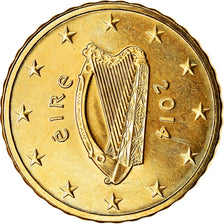 REPUBLIKA IRLANDII, 10 Euro Cent, 2014, Sandyford, MS(63), Mosiądz
