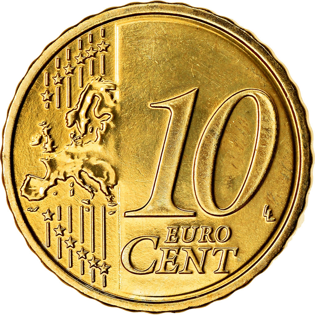 REPUBLIKA IRLANDII, 10 Euro Cent, 2014, Sandyford, MS(63), Mosiądz
