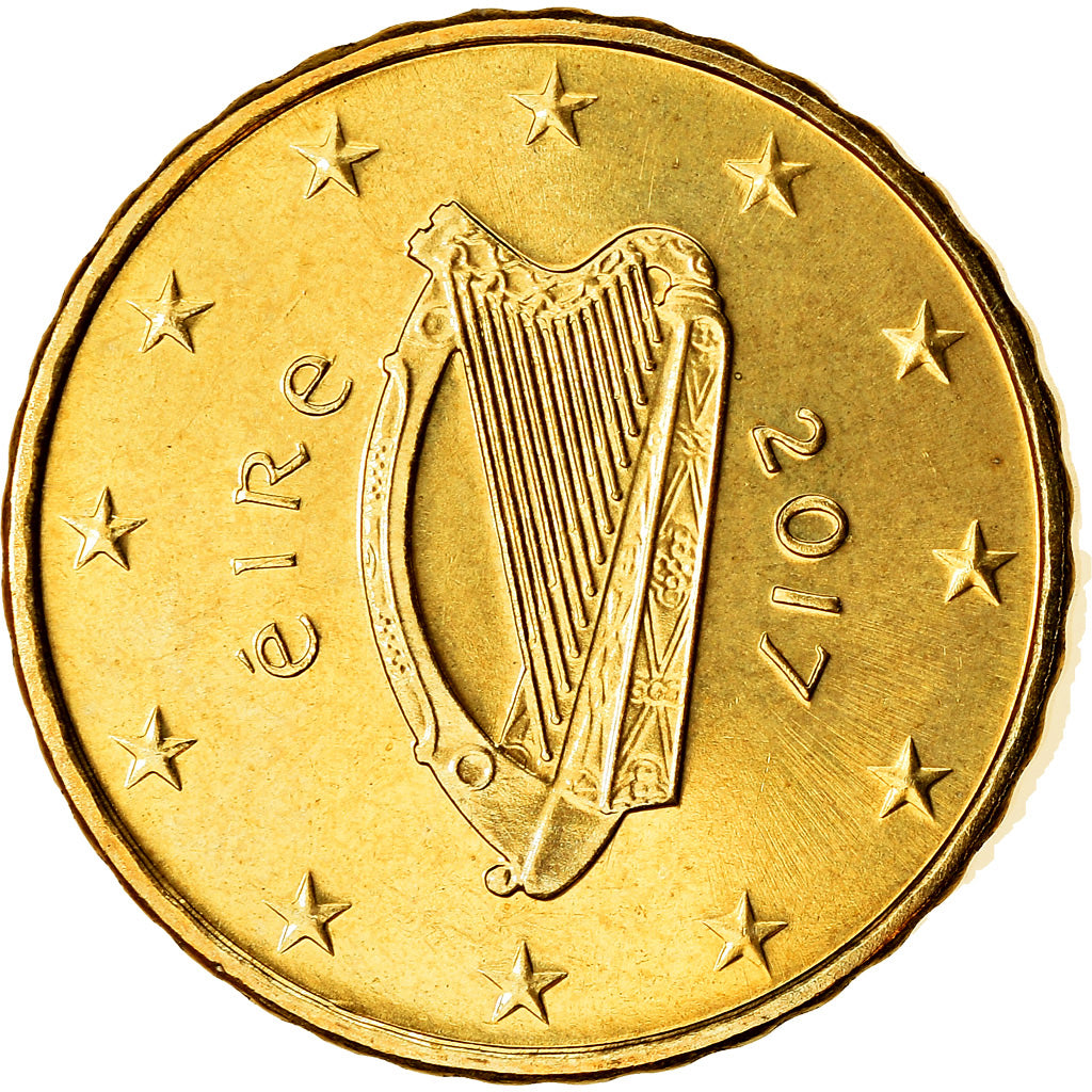 IRELAND REPUBLIC, 10 Euro Cent, 2017, MS(63), Brass