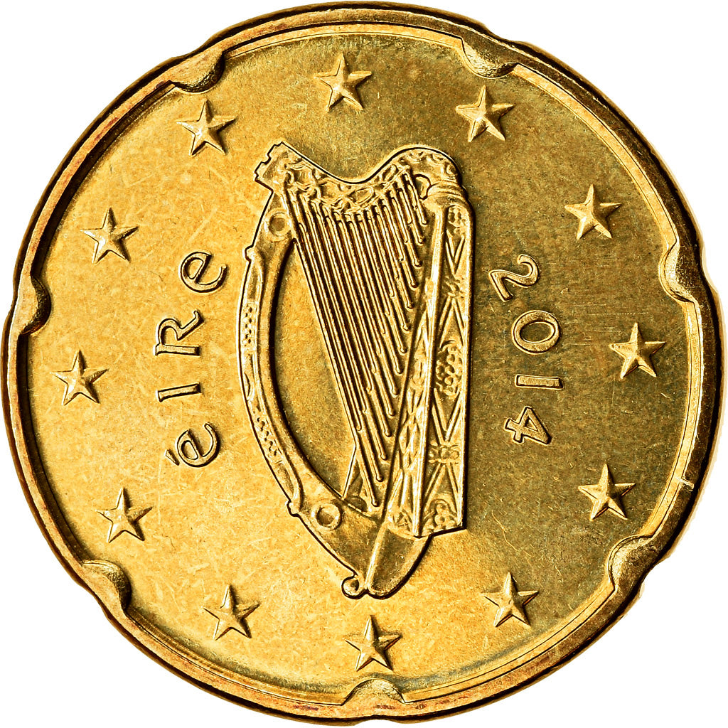 IRELAND REPUBLIC, 20 Euro Cent, 2014, UNZ, Messing