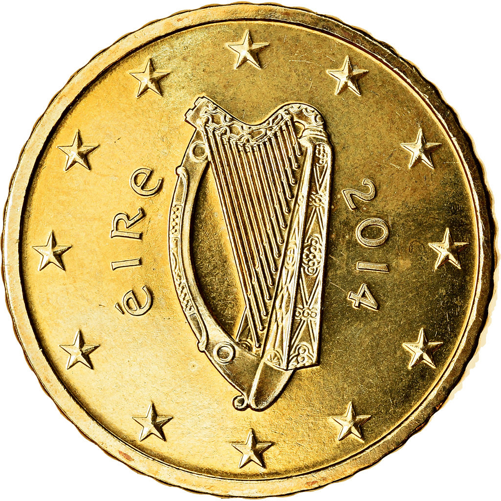 IRELAND REPUBLIC, 50 Euro Cent, 2014, MS(63), Brass