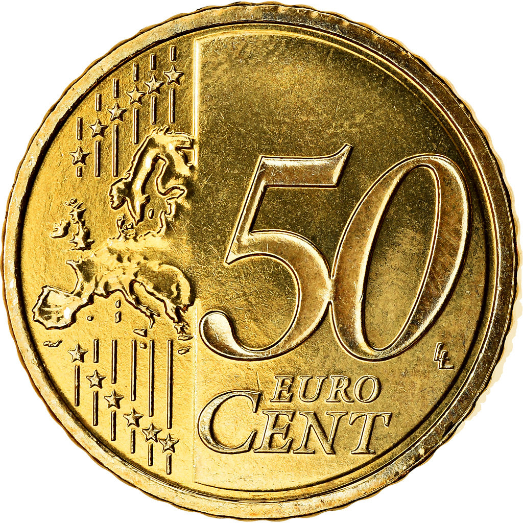 IRELAND REPUBLIC, 50 Euro Cent, 2014, MS(63), Brass