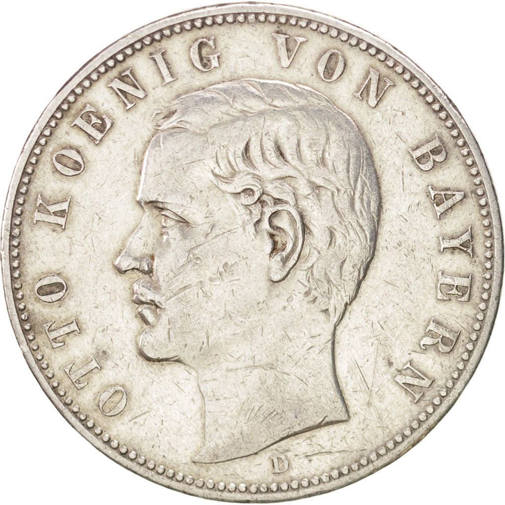 German States, 5 Mark, 1907, Munich, KM #915, EF(40-45), Silver, 38, 27.65