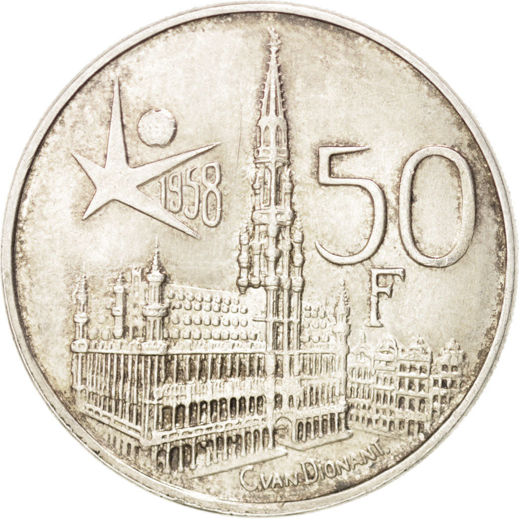 Coin, Belgium, 50 Francs, 50 Frank, 1958, EF(40-45), Silver, KM:150.1