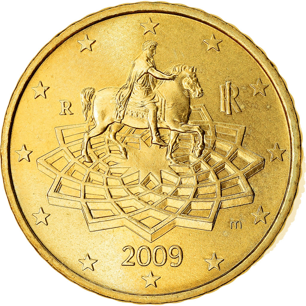 Italy, 50 Euro Cent, 2009, MS(63), Brass, KM:249
