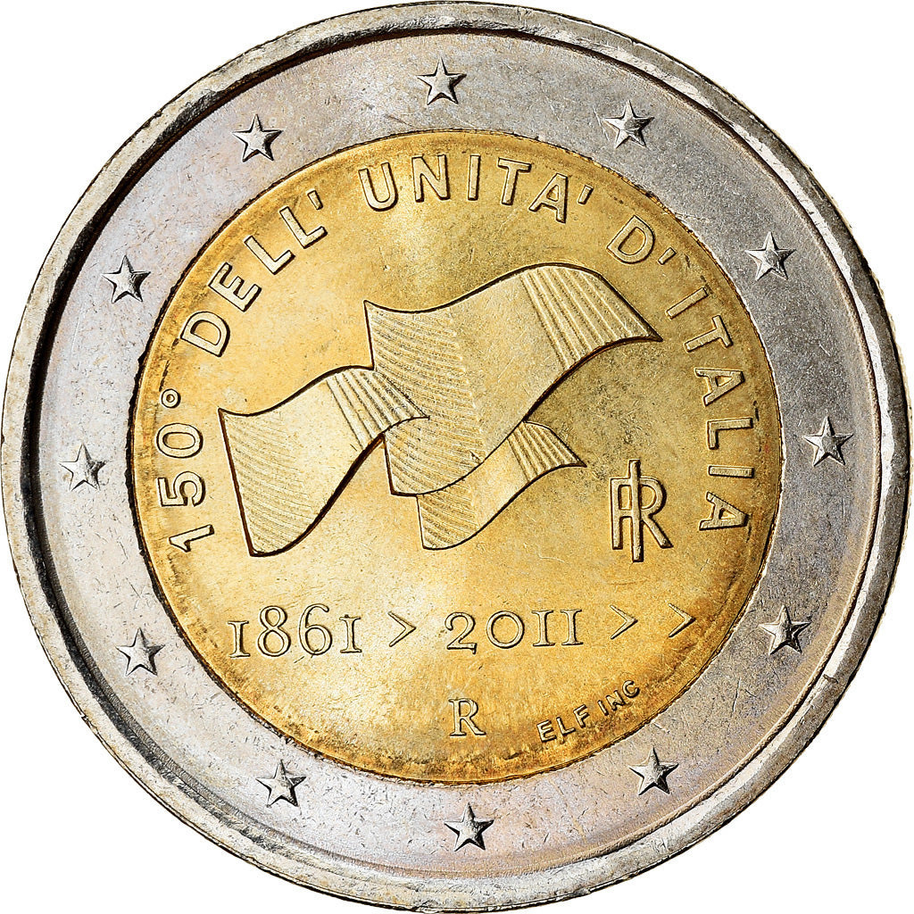 Italië, 2 Euro, Unification, 2011, PR, Bi-Metallic, KM:338