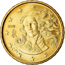 Italy, 10 Euro Cent, 2011, MS(63), Brass, KM:247