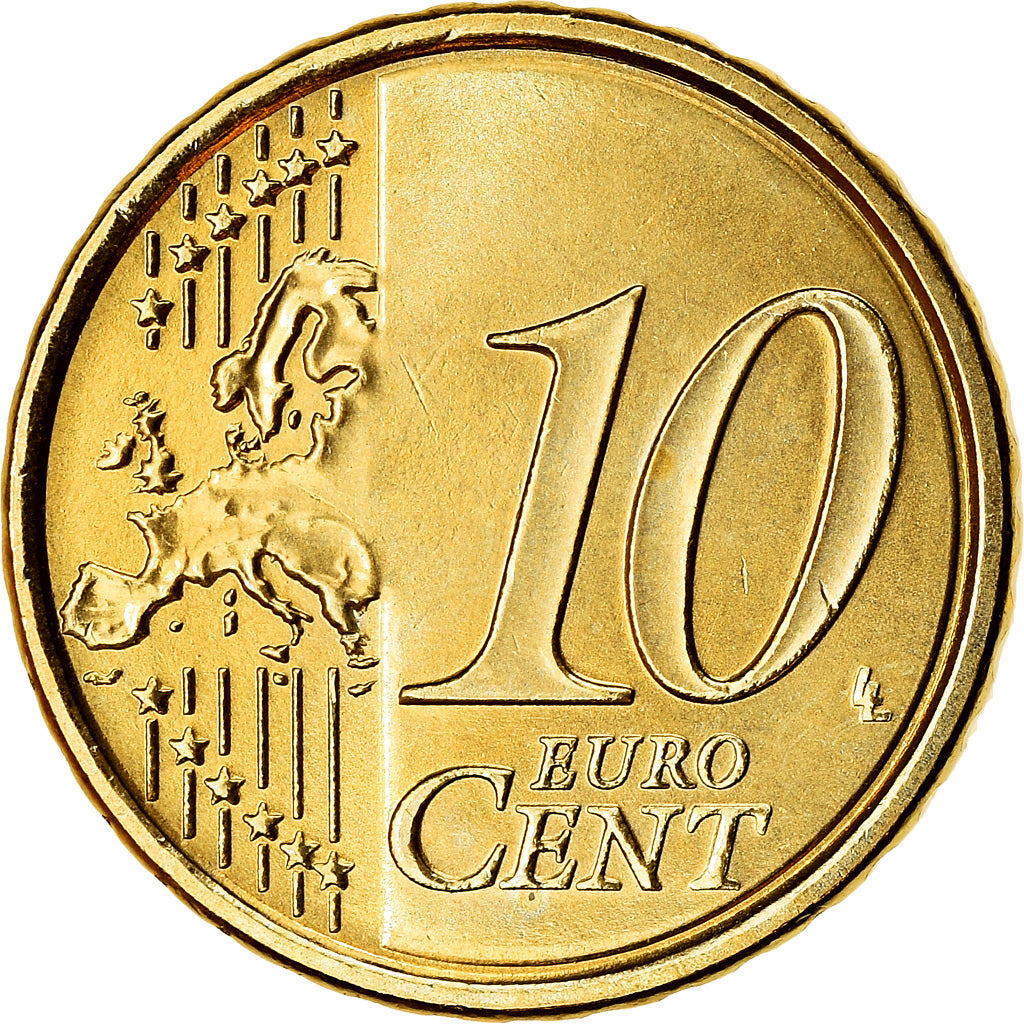 Włochy, 10 Euro Cent, 2014, Rome, MS(63), Mosiądz