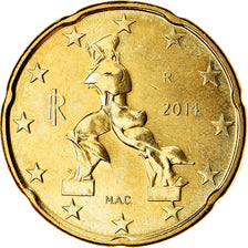 Włochy, 20 Euro Cent, 2014, Rome, MS(63), Mosiądz