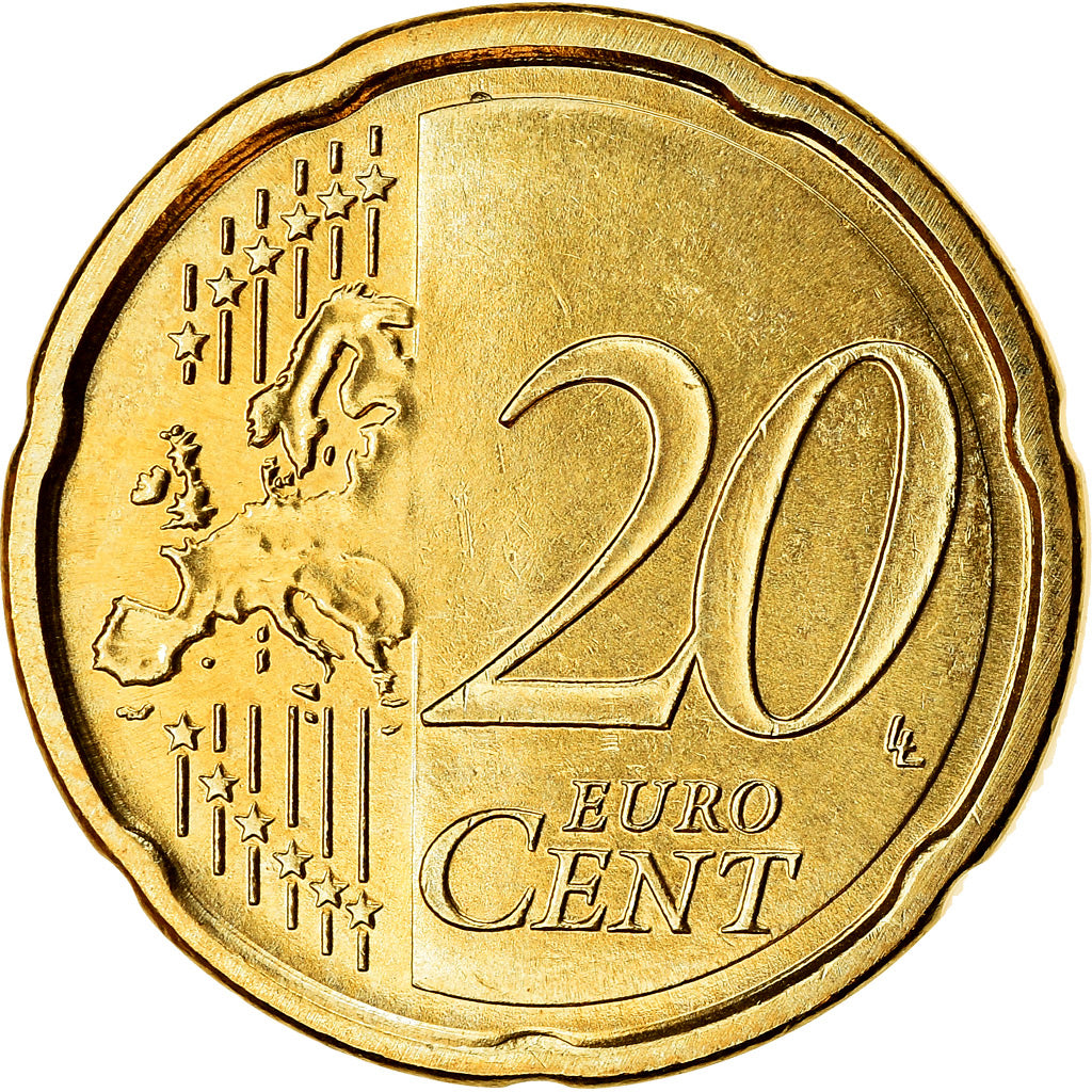Włochy, 20 Euro Cent, 2014, Rome, MS(63), Mosiądz