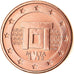 Malta, Euro Cent, 2012, SPL, Acciaio placcato rame, KM:125