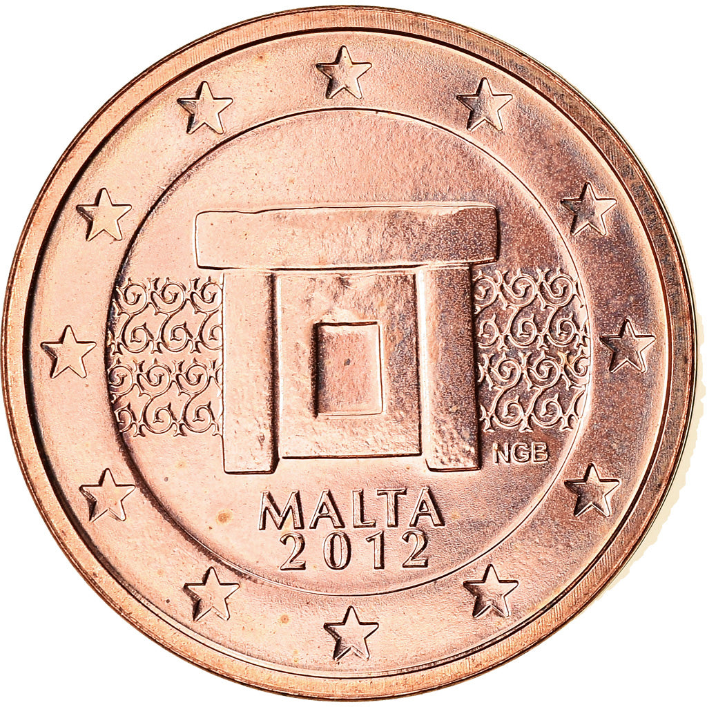 Malta, 2 Euro Cent, 2012, SPL, Acciaio placcato rame, KM:126