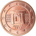 Malta, 5 Euro Cent, 2013, SPL, Acciaio placcato rame