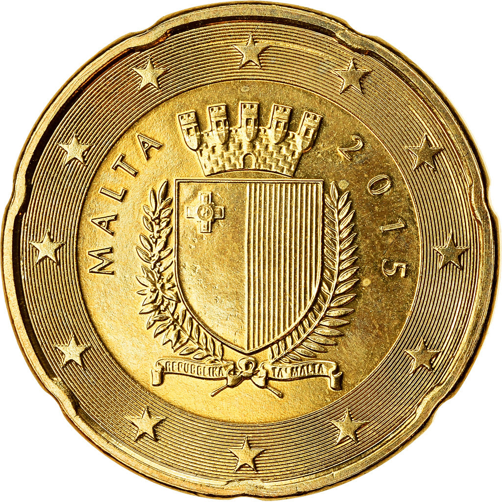 Malte, 20 Euro Cent, 2015, SPL, Laiton