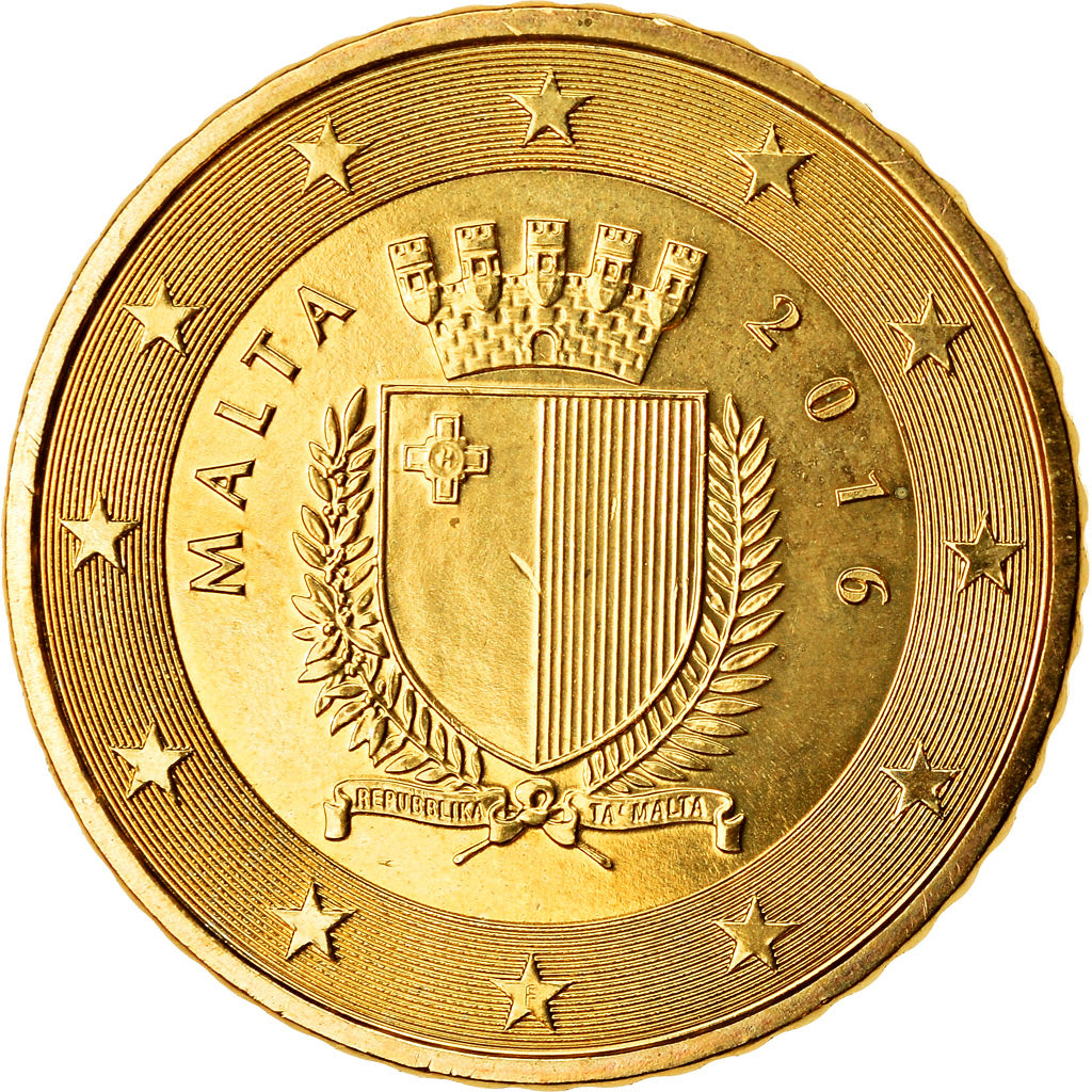 Malta, 50 Euro Cent, 2016, MS(63), Mosiądz