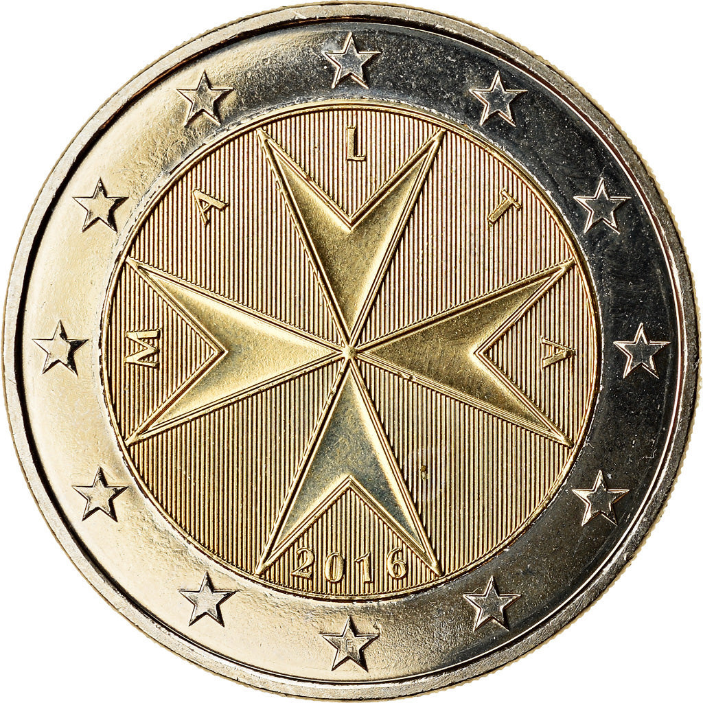 Malta, 2 Euro, 2016, MS(63), Bimetálico