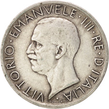 ITALY, 5 Lire, 1927, Rome, KM #67.2, VF(30-35), Silver, 23, 4.92
