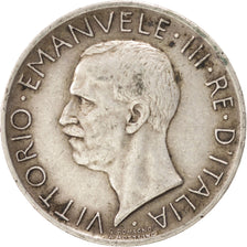 ITALY, 5 Lire, 1929, Rome, KM #67.2, VF(30-35), Silver, 23, 4.98