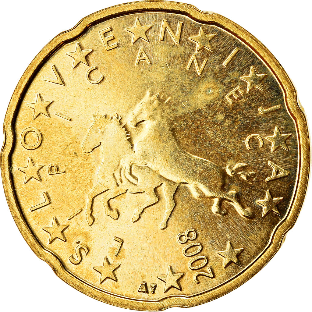 Slovenia, 20 Euro Cent, 2008, MS(63), Brass, KM:72