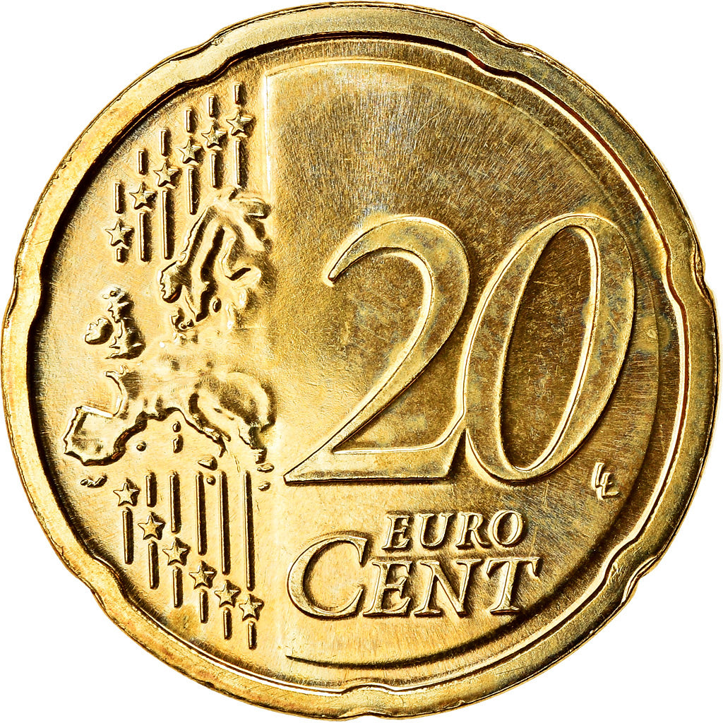 Slovenia, 20 Euro Cent, 2008, MS(63), Brass, KM:72
