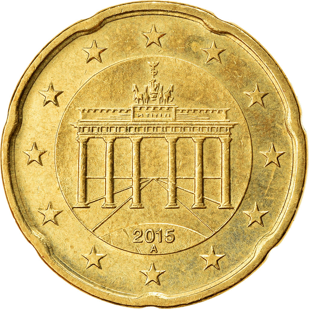 Bundesrepublik Deutschland, 20 Euro Cent, 2015, VZ, Messing, KM:255