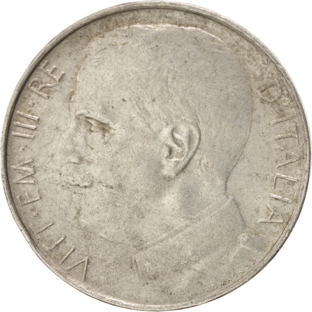 ITALY, 50 Centesimi, 1921, Rome, KM #61.1, AU(50-53), Nickel, 24, 6.01