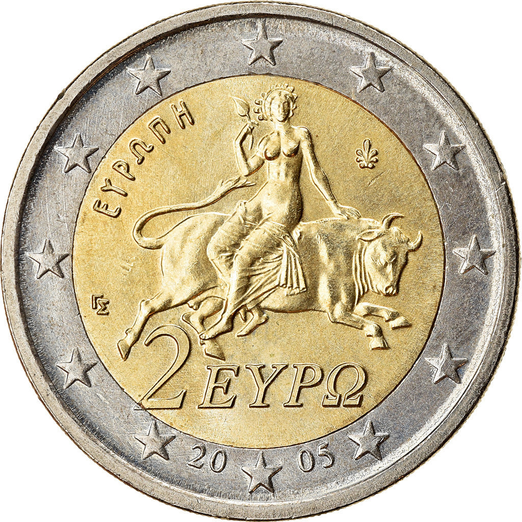 Grecia, 2 Euro, 2005, SPL-, Bi-metallico, KM:188