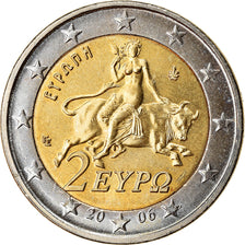 Grécia, 2 Euro, 2006, MS(63), Bimetálico, KM:188