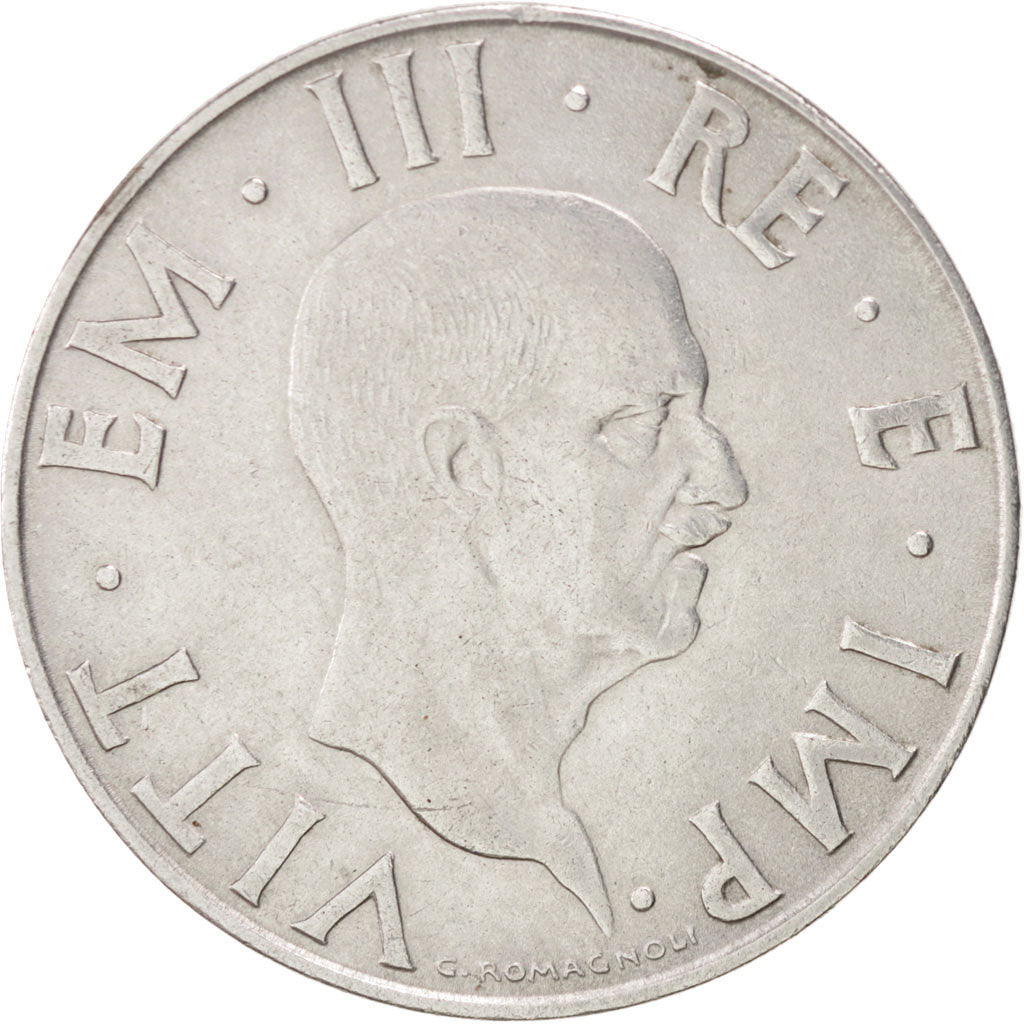 ITALY, 2 Lire, 1940, Rome, KM #78b, AU(50-53), Stainless Steel, 29, 10.16