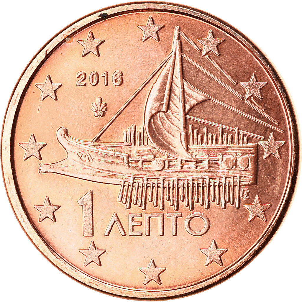 Grecia, Euro Cent, 2016, SC+, Cobre chapado en acero