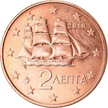 Grecja, 2 Euro Cent, 2016, MS(64), Miedź platerowana stalą