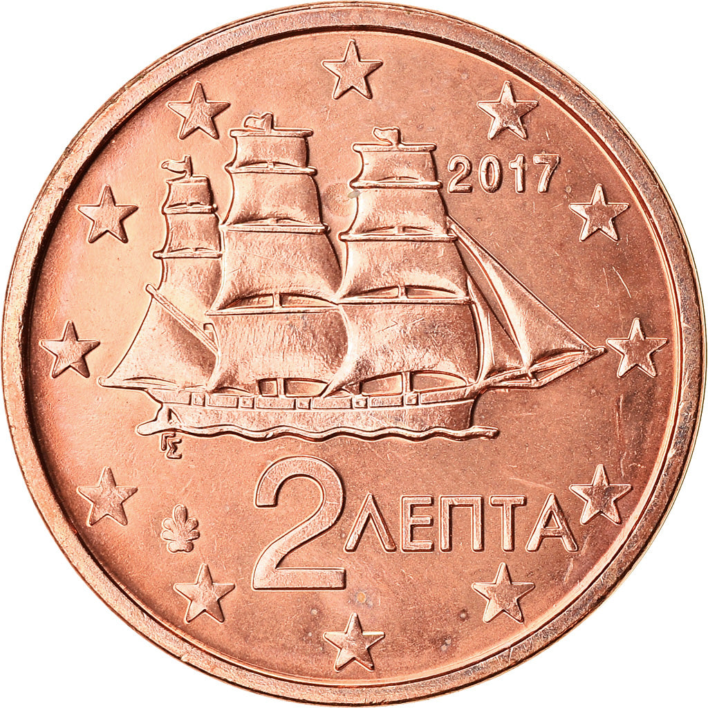 Griechenland, 2 Euro Cent, 2017, UNZ+, Copper Plated Steel