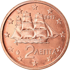 Griechenland, 2 Euro Cent, 2017, UNZ+, Copper Plated Steel