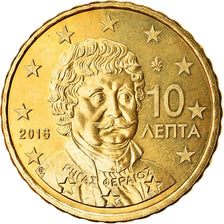 Grecja, 10 Euro Cent, 2016, Athens, MS(64), Mosiądz