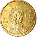 Grecja, 10 Euro Cent, 2016, Athens, MS(64), Mosiądz