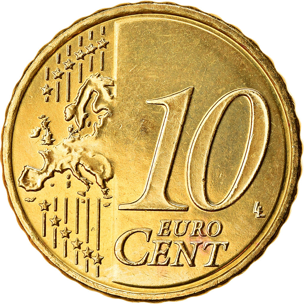 Grecja, 10 Euro Cent, 2016, Athens, MS(64), Mosiądz