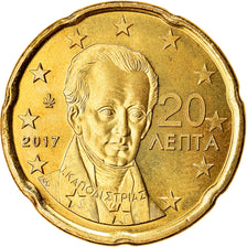 Grecia, 20 Euro Cent, 2017, SC+, Latón