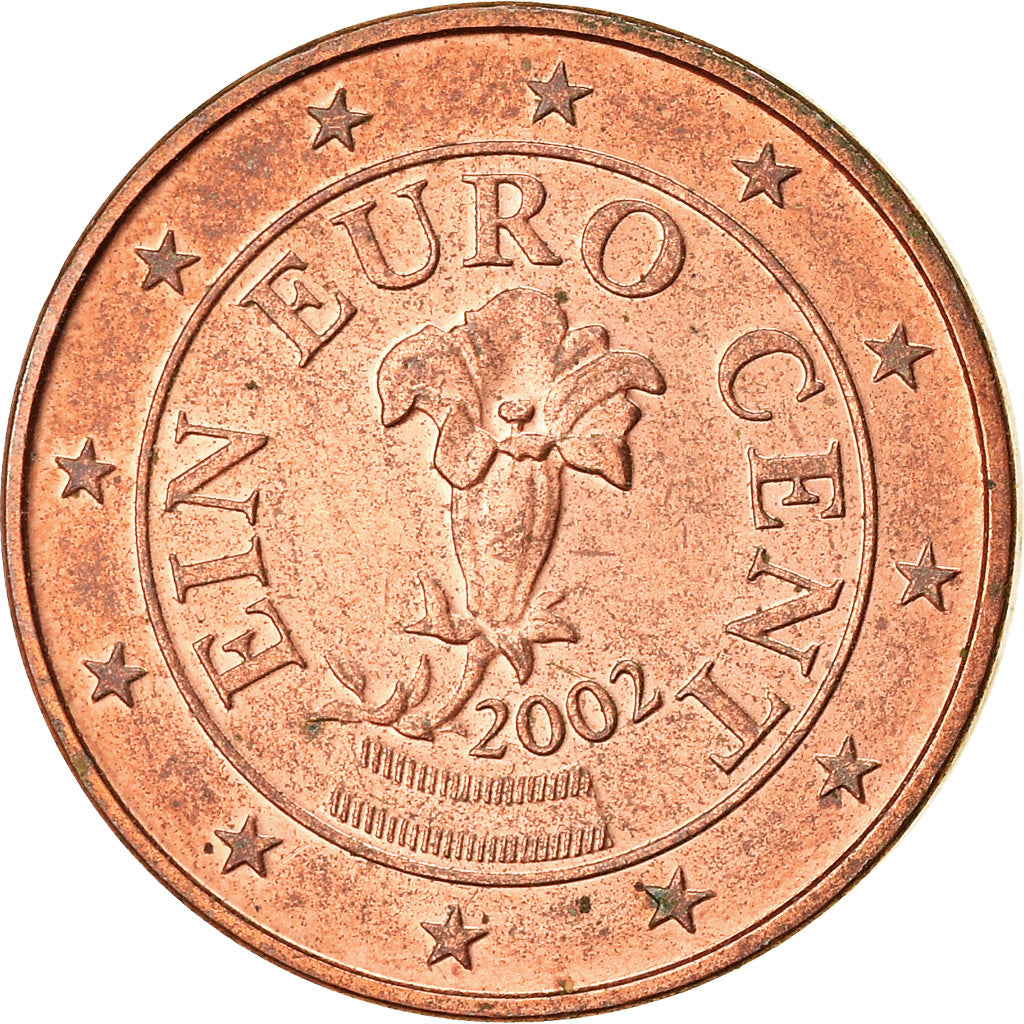 Austria, Euro Cent, 2002, Vienna, AU(55-58), Miedź platerowana stalą, KM:3082