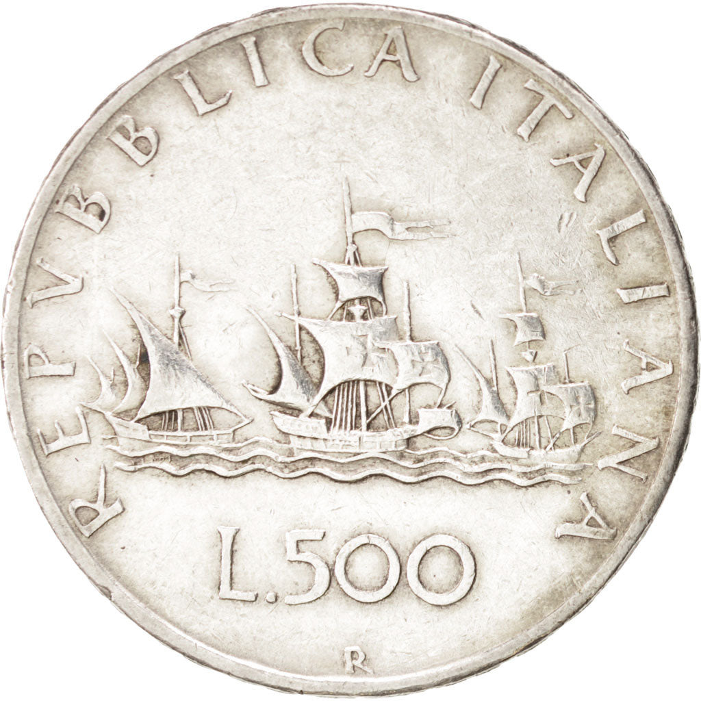 ITALY, 500 Lire, 1959, Rome, KM #98, EF(40-45), Silver, 29.3, 10.94
